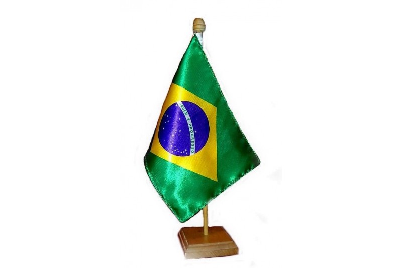 Bandeira de mesa do Brasil  em cetim