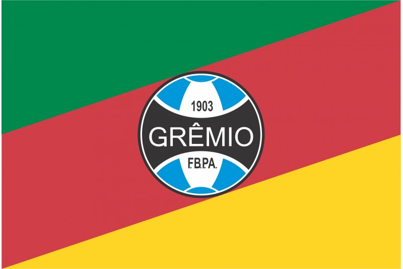 Bandeira do Estado RS com emblema do Grêmio